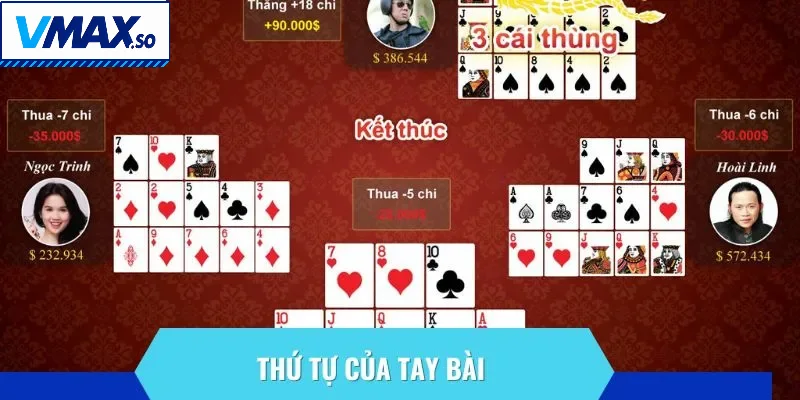 Thứ tự của tay bài trong Mậu binh được quy định rõ